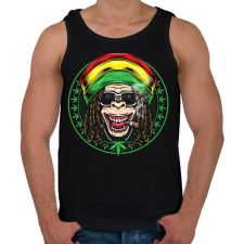 PRINTFASHION Reggae majom - Férfi atléta - Fekete atléta, trikó
