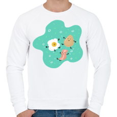 PRINTFASHION Reggeli barátok - Férfi pulóver - Fehér