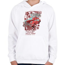 PRINTFASHION régi kocsi - Gyerek kapucnis pulóver - Fehér