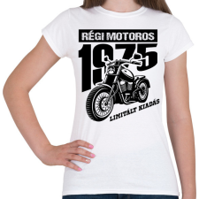PRINTFASHION Régi motoros-Egyedi évszámmal - Női póló - Fehér női póló