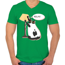 PRINTFASHION RELAX - Férfi V-nyakú póló - Zöld férfi póló