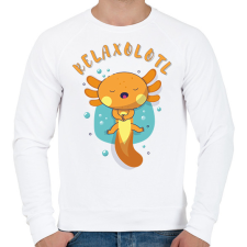 PRINTFASHION Relaxolotl - Férfi pulóver - Fehér férfi pulóver, kardigán
