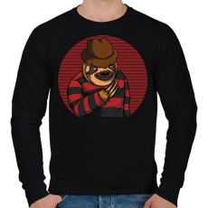 PRINTFASHION Rémálom az Elm utcában - Lajhár - Férfi pulóver - Fekete