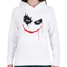 PRINTFASHION Rémisztő joker mosoly - Női kapucnis pulóver - Fehér női pulóver, kardigán