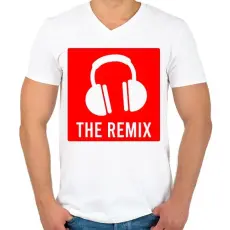 PRINTFASHION Remix - Férfi V-nyakú póló - Fehér