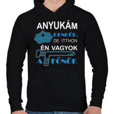 PRINTFASHION rendőr_10 - Férfi kapucnis pulóver - Fekete férfi pulóver, kardigán