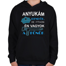 PRINTFASHION rendőr_10 - Gyerek kapucnis pulóver - Fekete gyerek pulóver, kardigán