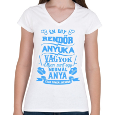 PRINTFASHION Rendőr Anyuka - Női V-nyakú póló - Fehér női póló