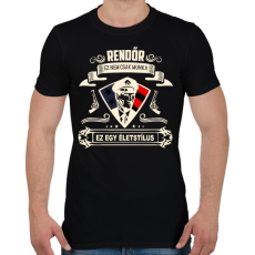 PRINTFASHION Rendőr Életstílus - Férfi póló - Fekete