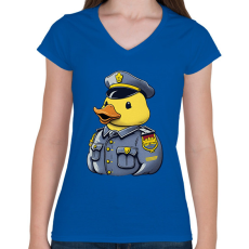PRINTFASHION Rendőr gumikacsa - Női V-nyakú póló - Királykék