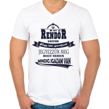 PRINTFASHION Rendőr Igaza - Férfi V-nyakú póló - Fehér férfi póló