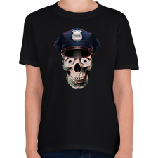 PRINTFASHION rendőr koponya - Gyerek póló - Fekete gyerek póló