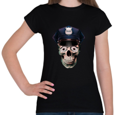 PRINTFASHION rendőr koponya - Női póló - Fekete női póló