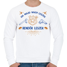 PRINTFASHION Rendőr leszek - Férfi pulóver - Fehér