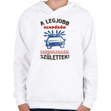 PRINTFASHION Rendőr szülinap december színes - Gyerek kapucnis pulóver - Fehér gyerek pulóver, kardigán