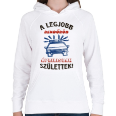 PRINTFASHION Rendőr szülinapja április színes - Női kapucnis pulóver - Fehér