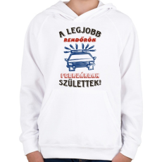 PRINTFASHION REndőr szülinapja február színes - Gyerek kapucnis pulóver - Fehér