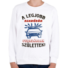 PRINTFASHION REndőr szülinapja február színes - Gyerek pulóver - Fehér gyerek pulóver, kardigán