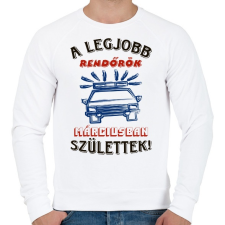 PRINTFASHION Rendőr szülinapja március színes - Férfi pulóver - Fehér férfi pulóver, kardigán