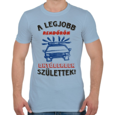 PRINTFASHION Rendőr szülinapja október - Férfi póló - Világoskék