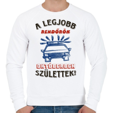 PRINTFASHION Rendőr szülinapja október - Férfi pulóver - Fehér férfi pulóver, kardigán
