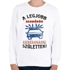 PRINTFASHION Rendőr szülinapja október - Gyerek pulóver - Fehér gyerek pulóver, kardigán