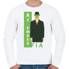 PRINTFASHION René Magritte - Az ember fia - Férfi pulóver - Fehér férfi pulóver, kardigán