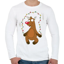 PRINTFASHION Rénszarvas - Férfi hosszú ujjú póló - Fehér férfi póló