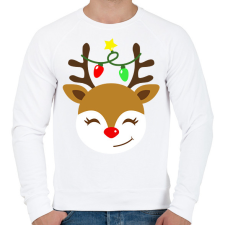 PRINTFASHION Rénszarvas  - Férfi pulóver - Fehér férfi pulóver, kardigán