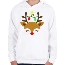PRINTFASHION rénszarvas - Gyerek kapucnis pulóver - Fehér