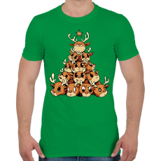 PRINTFASHION Rénszarvas karácsonyfa - Férfi póló - Zöld