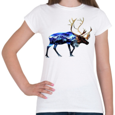 PRINTFASHION Rénszarvasban a téli táj - Női póló - Fehér női póló