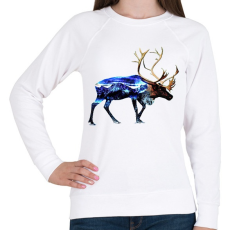 PRINTFASHION Rénszarvasban a téli táj - Női pulóver - Fehér