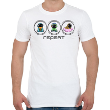 PRINTFASHION Repeat gamer - Férfi póló - Fehér férfi póló