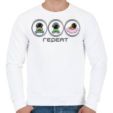 PRINTFASHION Repeat gamer - Férfi pulóver - Fehér