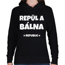 PRINTFASHION REPÜL A BÁLNA - Női kapucnis pulóver - Fekete női pulóver, kardigán