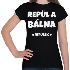 PRINTFASHION REPÜL A BÁLNA - Női póló - Fekete