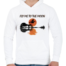 PRINTFASHION Repülj a holdig! - Férfi kapucnis pulóver - Fehér