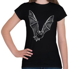 PRINTFASHION Repülő denevér - fehér - Női póló - Fekete