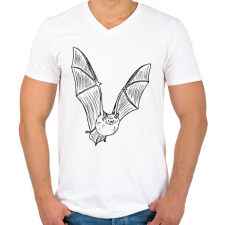 PRINTFASHION Repülő denevér - Férfi V-nyakú póló - Fehér férfi póló