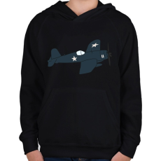 PRINTFASHION Repülő - Gyerek kapucnis pulóver - Fekete