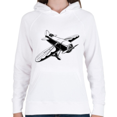 PRINTFASHION repülö - Női kapucnis pulóver - Fehér