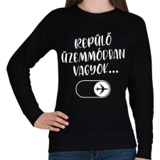 PRINTFASHION Repülő üzemmód - Női pulóver - Fekete női pulóver, kardigán