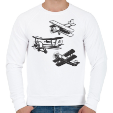 PRINTFASHION repülőgép - Férfi pulóver - Fehér