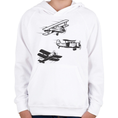 PRINTFASHION repülőgép  - Gyerek kapucnis pulóver - Fehér