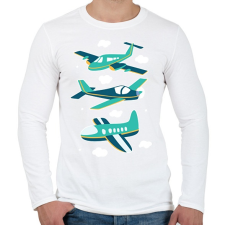 PRINTFASHION Repülők - Férfi hosszú ujjú póló - Fehér férfi póló
