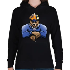 PRINTFASHION Rescue Bear - Női kapucnis pulóver - Fekete