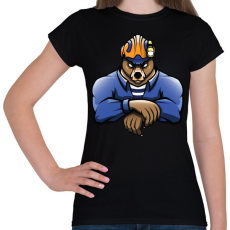 PRINTFASHION Rescue Bear - Női póló - Fekete
