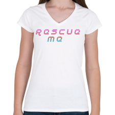 PRINTFASHION Rescue me - Női V-nyakú póló - Fehér női póló