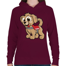 PRINTFASHION Rescue Puppy - Női kapucnis pulóver - Bordó női pulóver, kardigán